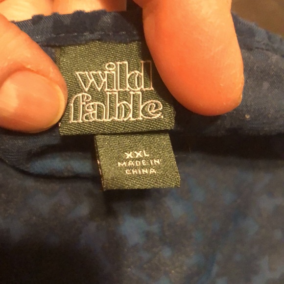 Wild Fable brand Teal Velvet Floral Cropped Tie Front Bell Sleeve Top ✨ - Picture 6 of 11